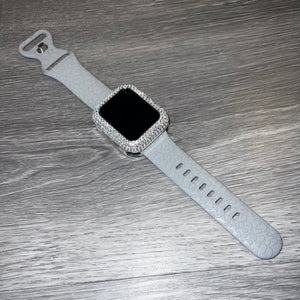 Gray Leopard Engraved 38mm 40mm & 41mm Silicone Apple Watch Bands