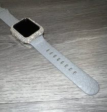 Load image into Gallery viewer, Gray Leopard Engraved 38mm 40mm &amp; 41mm Silicone Apple Watch Bands