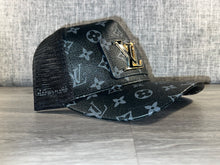 Load image into Gallery viewer, Black Repurposed Trucker Hat