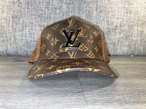 Brown Repurposed Trucker Hat