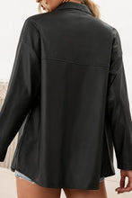 Load image into Gallery viewer, Black Leather Long Sleeve Button Up Top