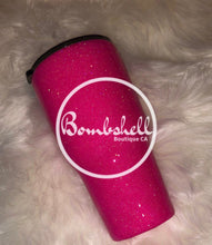 Load image into Gallery viewer, Neon Pink Glitter Tumbler