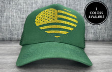 Load image into Gallery viewer, Heart Flag Trucker Hat