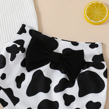 Load image into Gallery viewer, White Bodysuit &amp; Cow Print Shorts W/ Headband