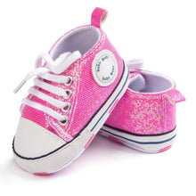 Load image into Gallery viewer, Hot Pink Glitter Baby Shoes