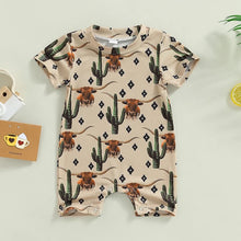 Load image into Gallery viewer, Cactus &amp; Cows Western Bodysuit Romper