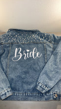 Load image into Gallery viewer, Bride Pearl Denim Jacket