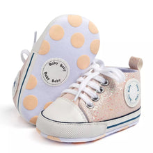 Load image into Gallery viewer, Light Pink Glitter Baby Shoes