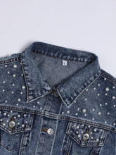 Load image into Gallery viewer, Bride Pearl Denim Jacket